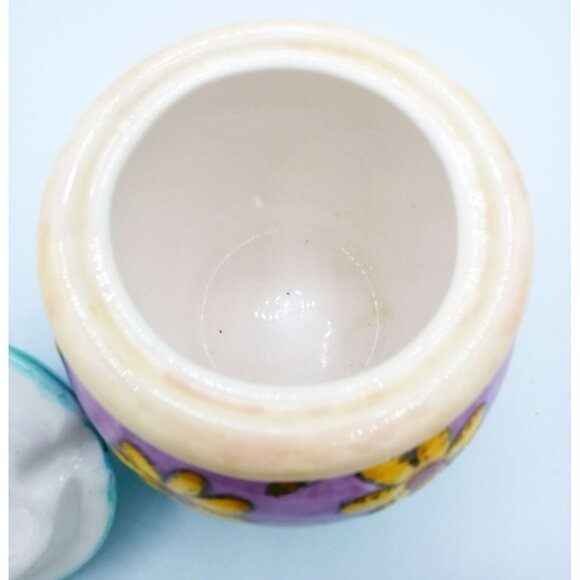 Ceramic Creamer w Lid Sue Zipkin Design Sango Birds & The Bees 3.5 Inch Vibrant - Picture 11 of 15